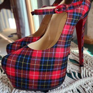CHRISTIAN LOUBOUTIN Lady Daf Plaid Pumps